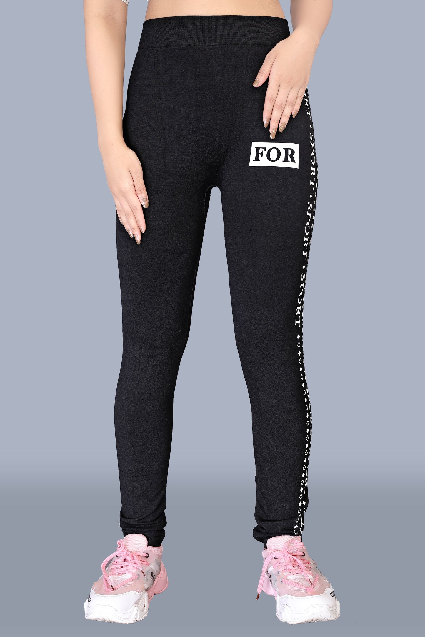 Women Sporty For Printed Black Leggings