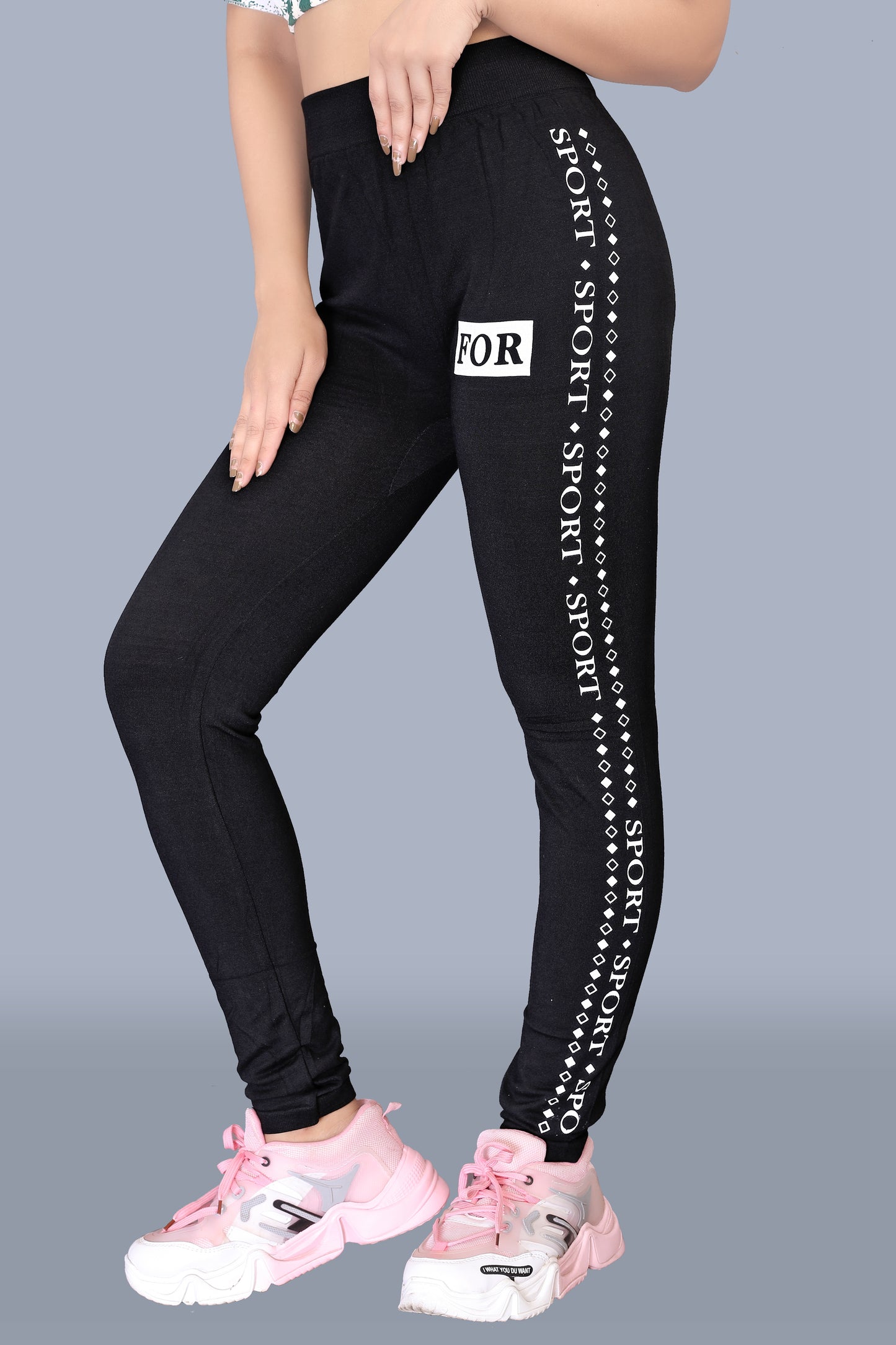 Women Sporty For Printed Black Leggings