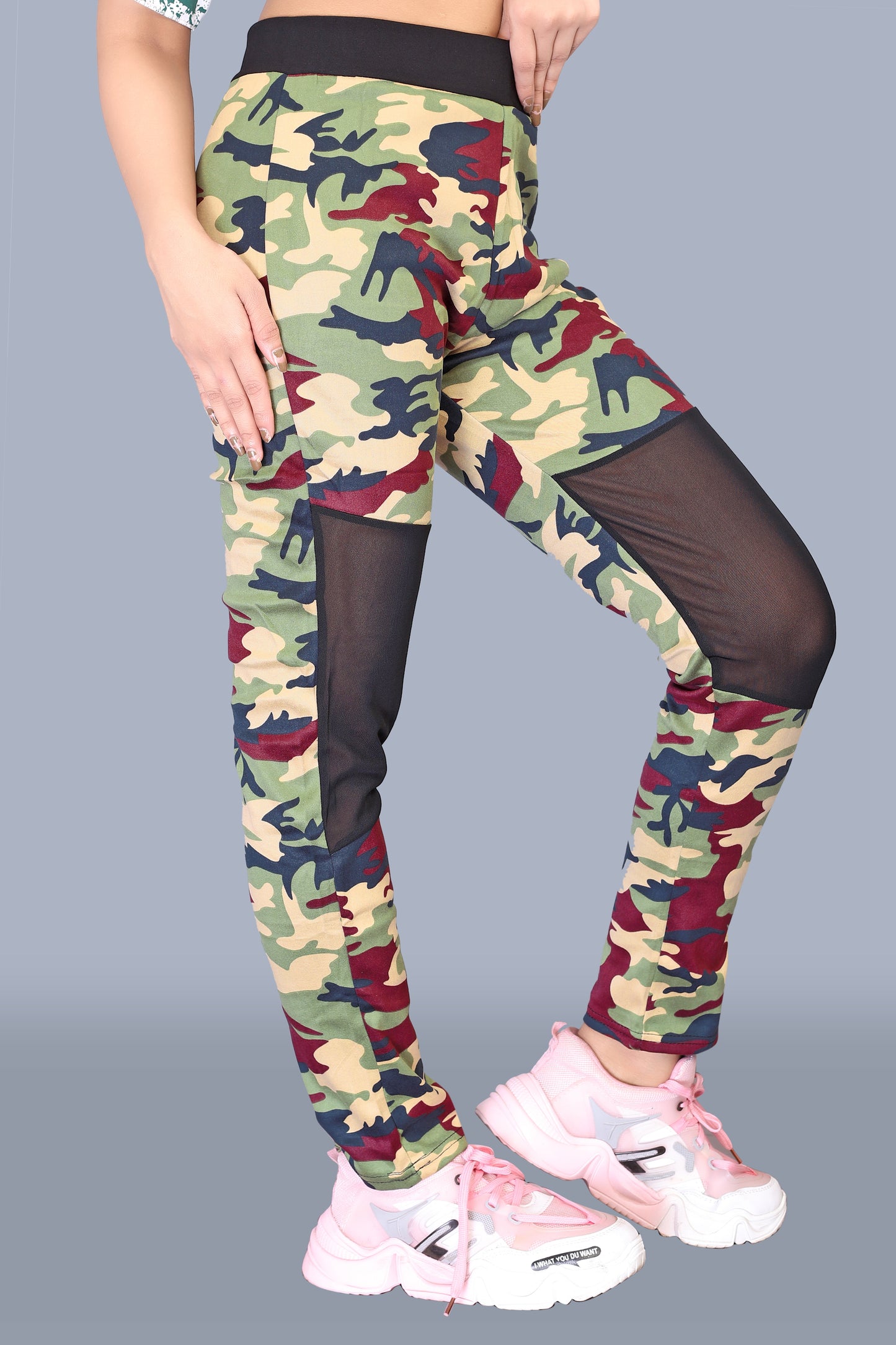 Women's Stylish Camouflage Print Net Pant