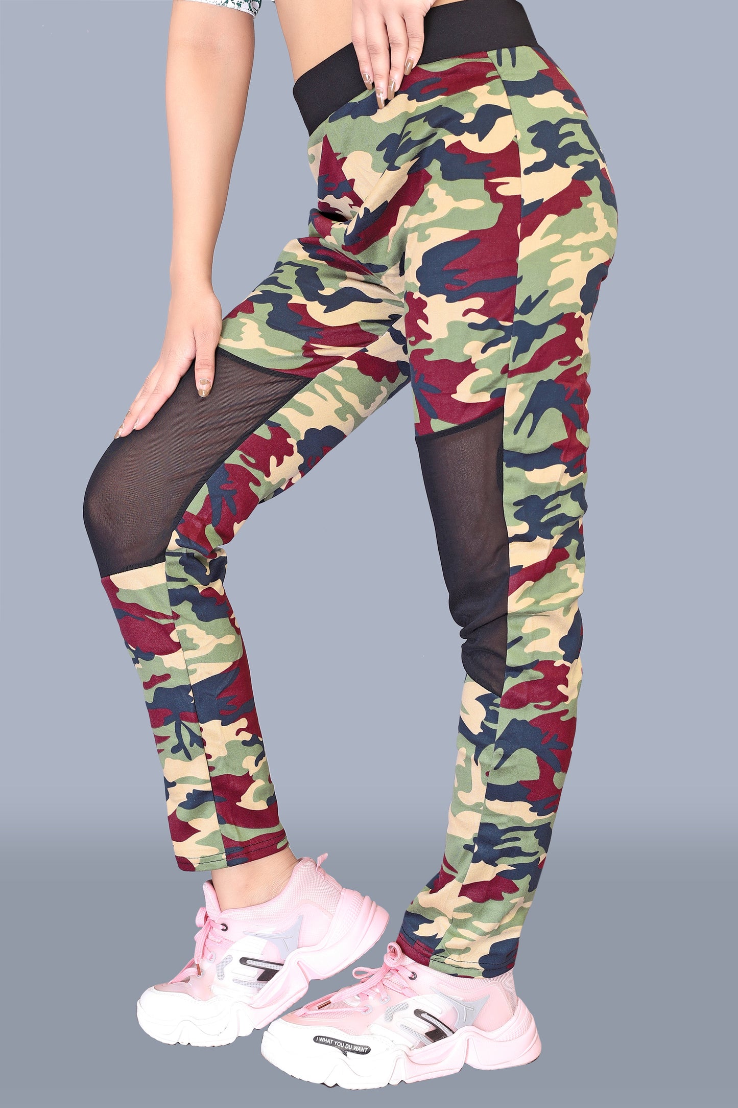 Women's Stylish Camouflage Print Net Pant