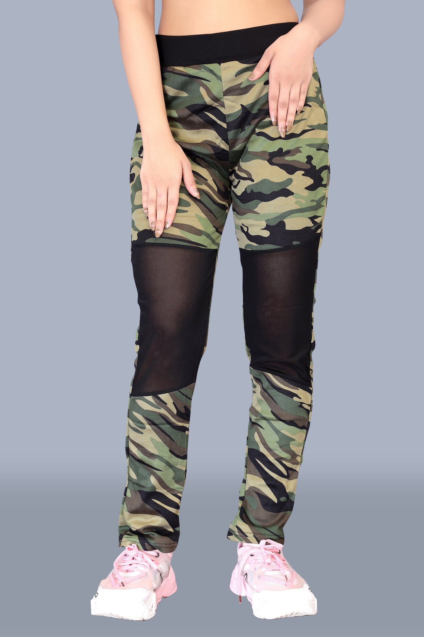 Women's Sports Army Print Net Pant